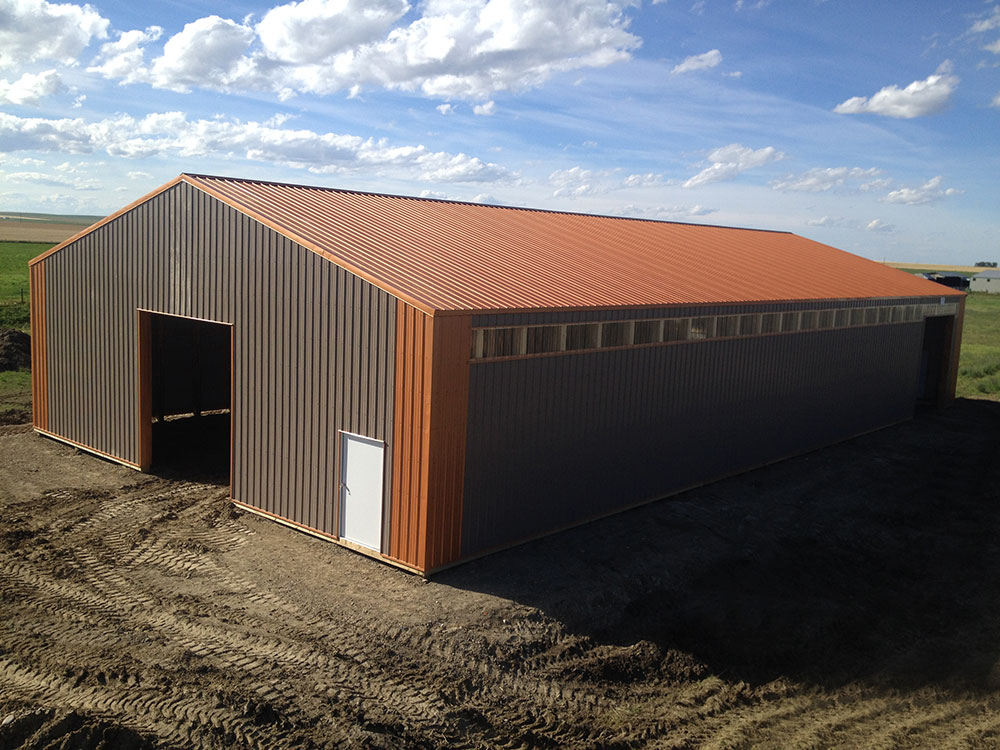 Agricultural Building featuring FC-36 Siding in Coffee Brown and FC-36 Trim & Roof in Copper Penny