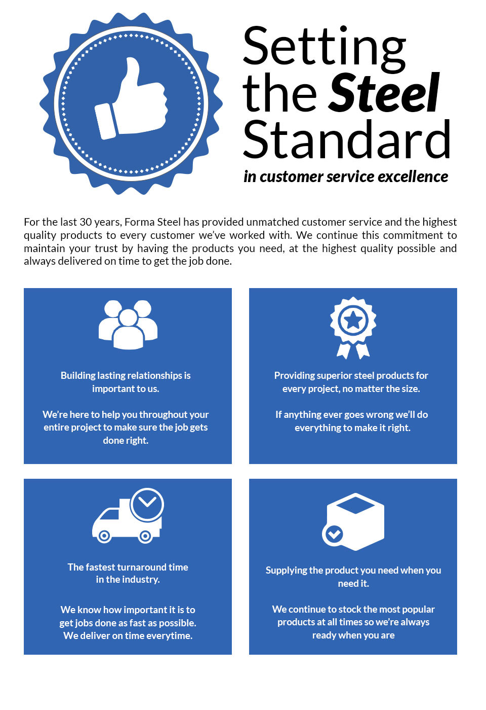 Setting the Steel Standard in Customer Service Excellence