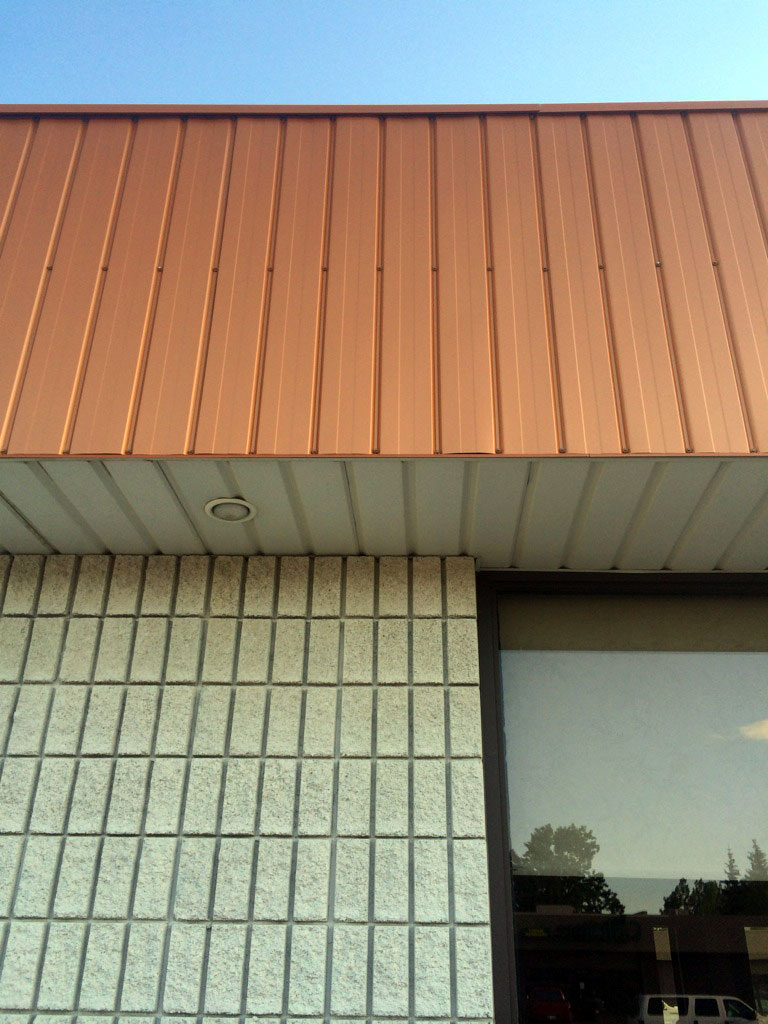 Commercial Store Front featuring Reverse II/6 Fascia in Copper Penny