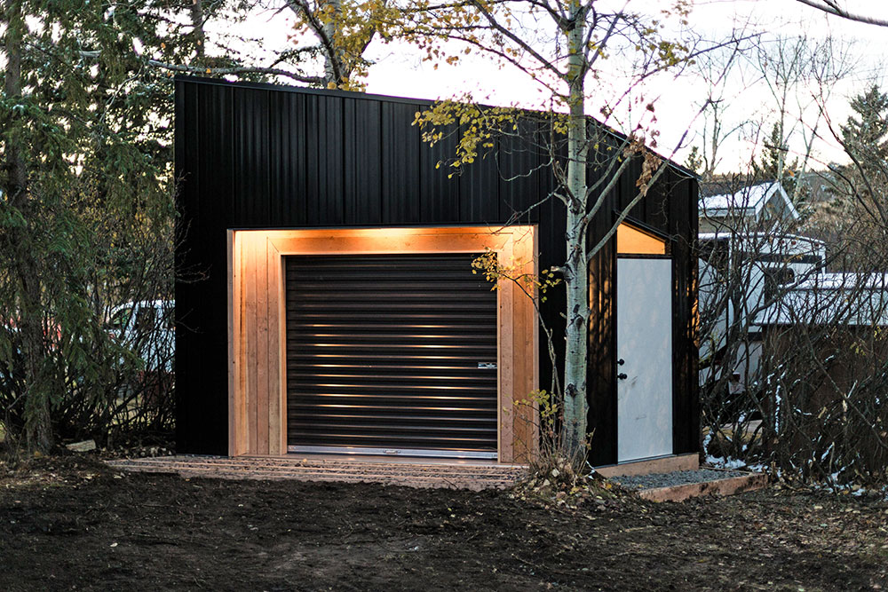 Motorcycle Shed featuring FormaLoc Panel in Black