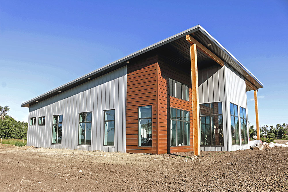 Commercial Office with Espresso Woodgrain FormaPlank and Regent Grey FormaLoc Siding