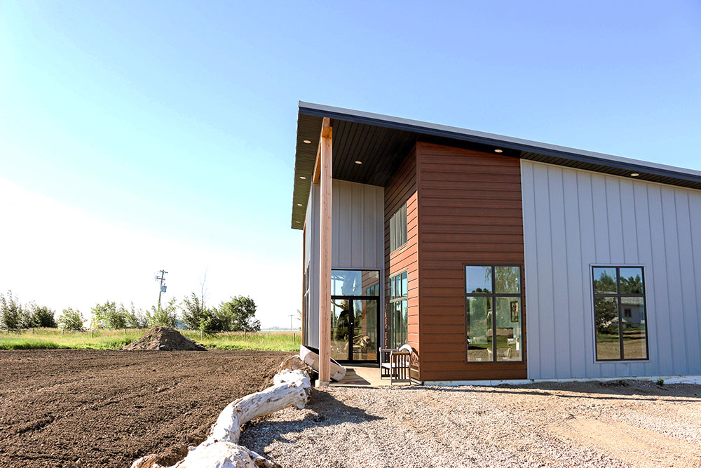 Commercial Office with Espresso Woodgrain FormaPlank and Regent Grey FormaLoc Siding