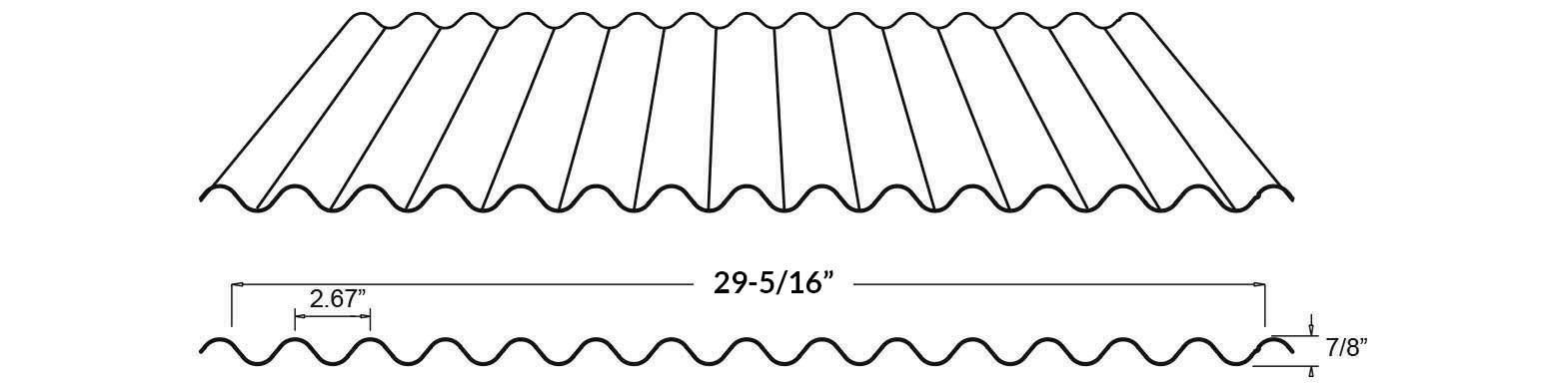 7/8" Corrugated Panel Coverage - Forma Steel