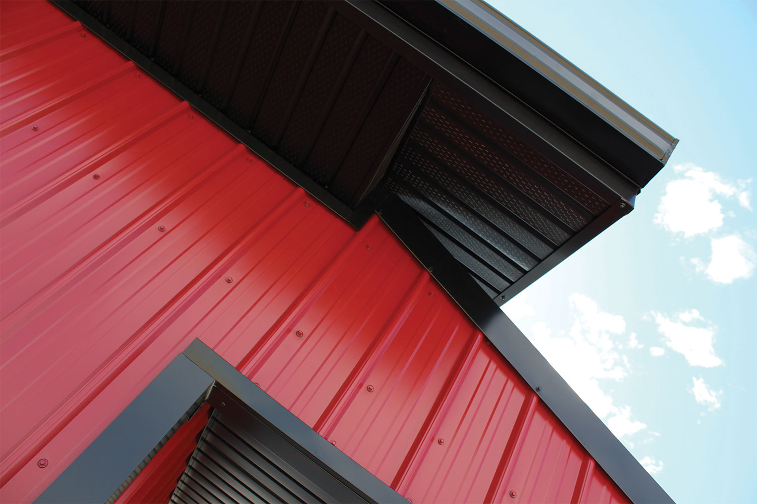 Commercial Building with FC-36 Panel in Dark Red