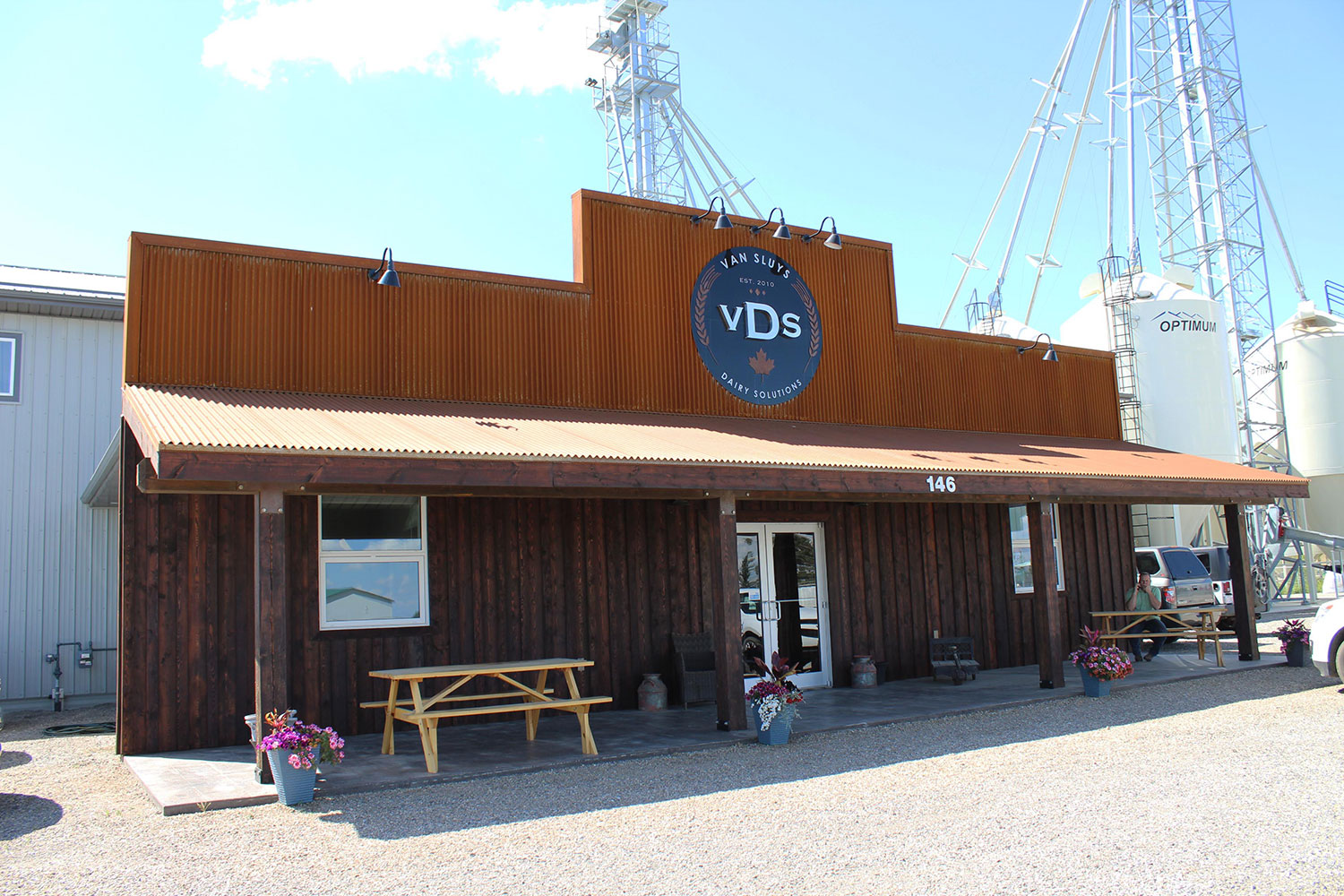 Commercial office with 7/8 Corrugated in Weathering Steel