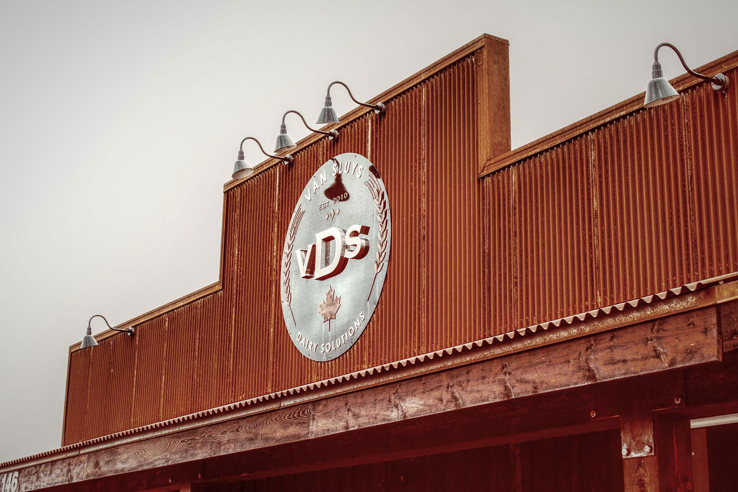 Commercial office with 7/8 Corrugated in Weathering Steel