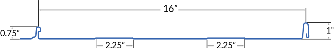 Hidden Fastener  Panel - Nailstrip Panel Line Drawing