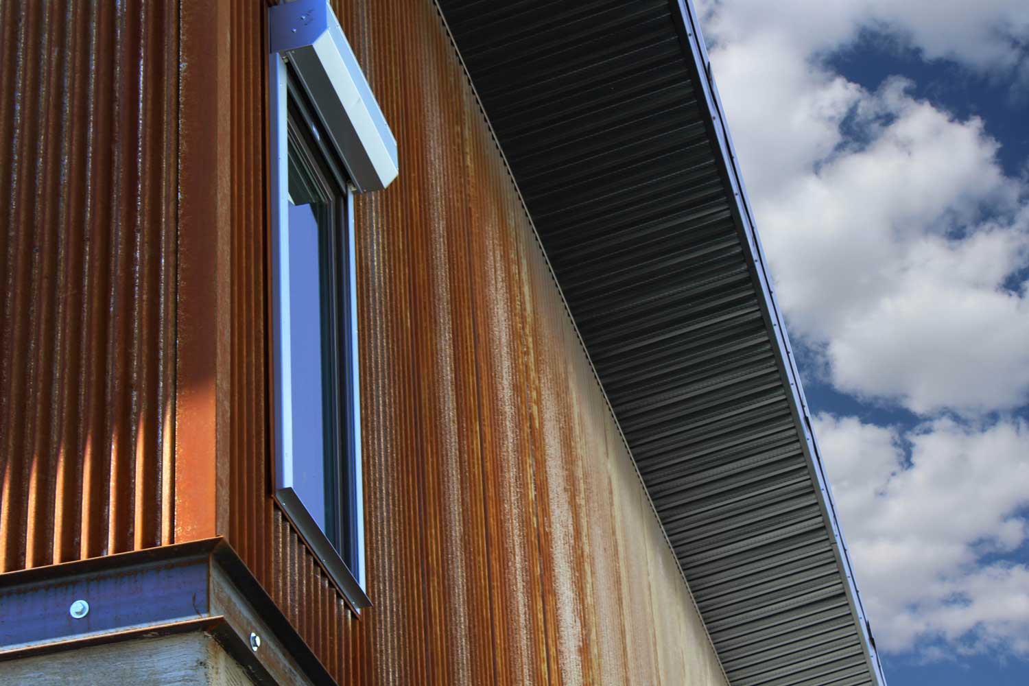 Commercial Building with 7/8 Corrugated Weathering Steel