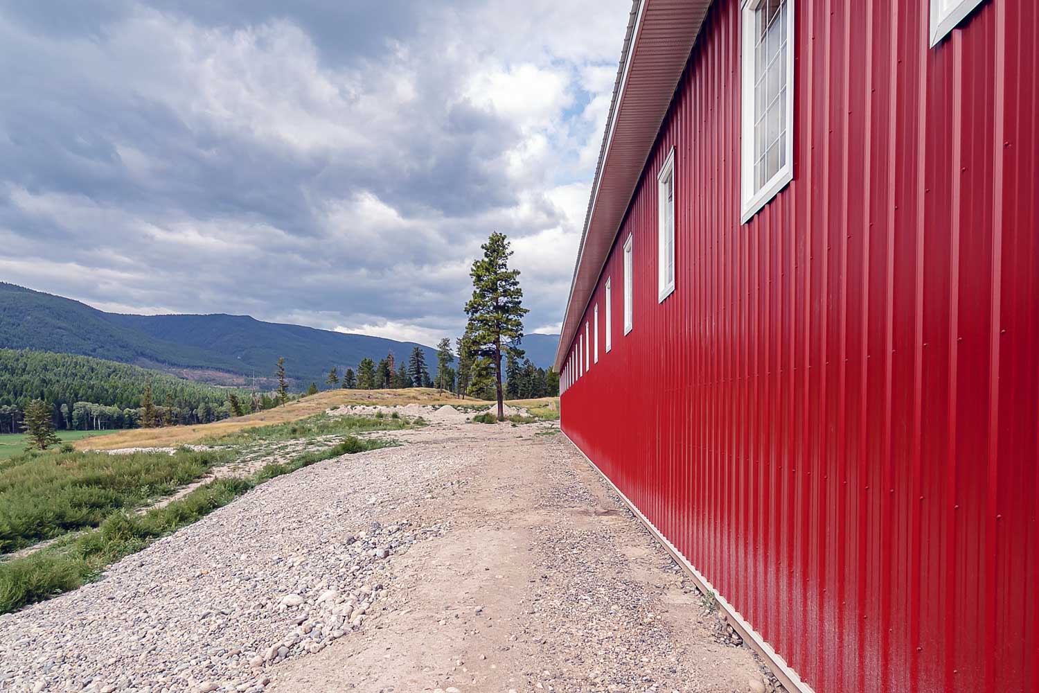 Agricultural Building with Bright Red FC-36