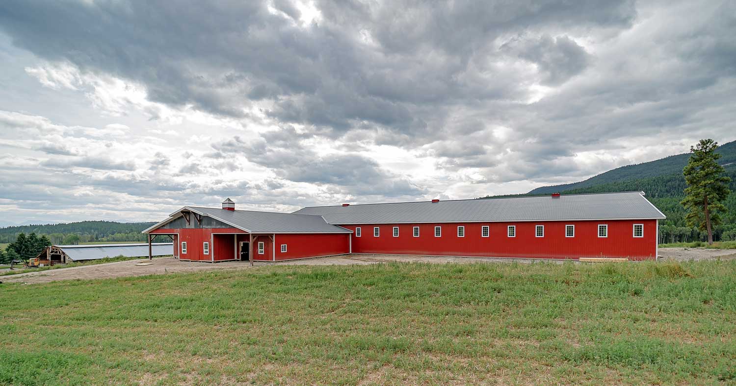 Agricultural Building with Bright Red FC-36