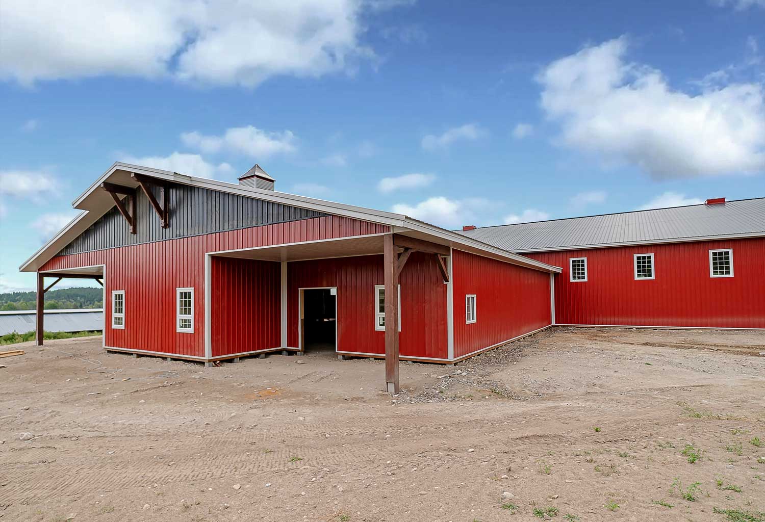 Agricultural Building with Bright Red FC-36