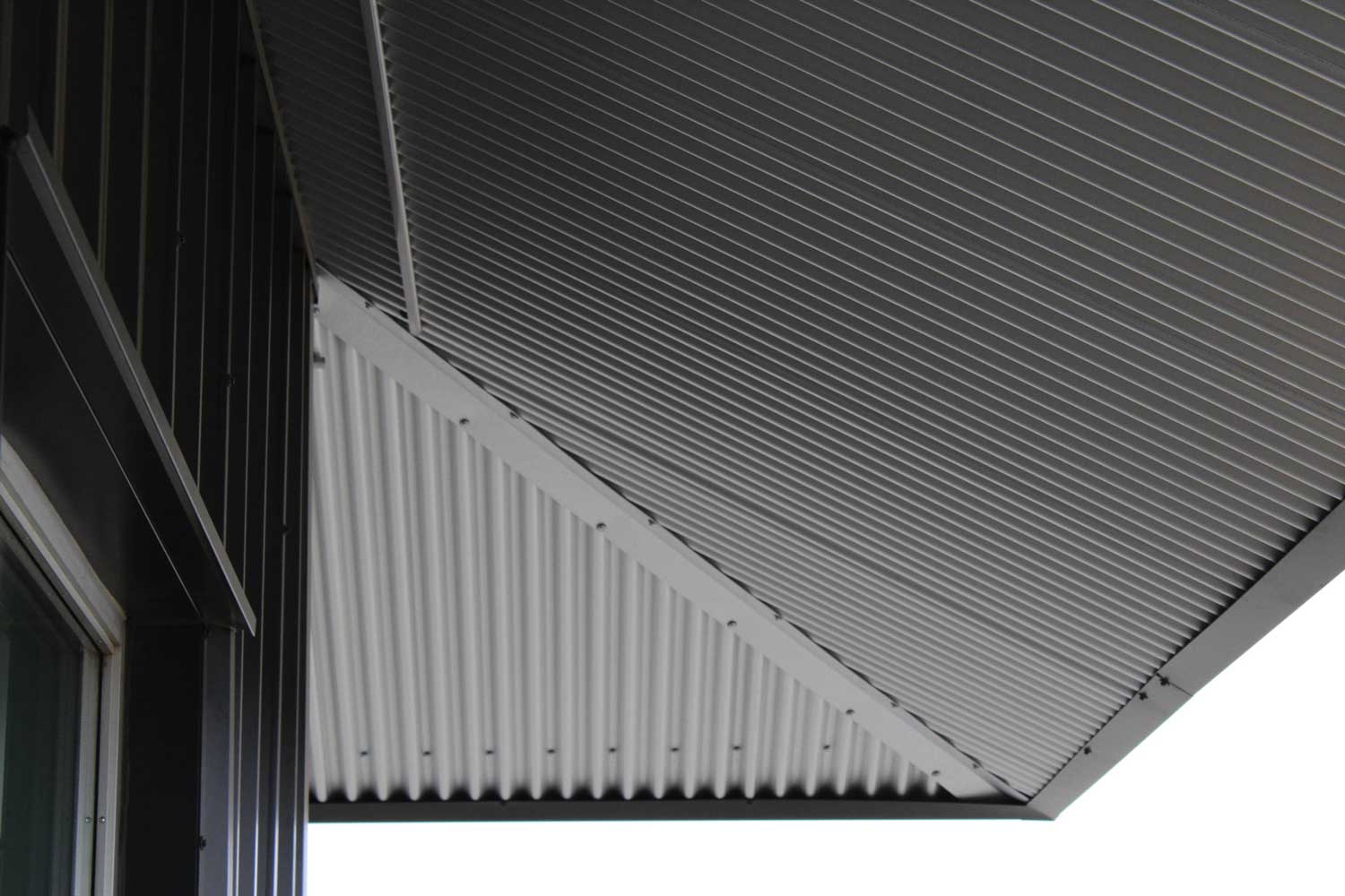Commercial Building with Corrugated Soffit