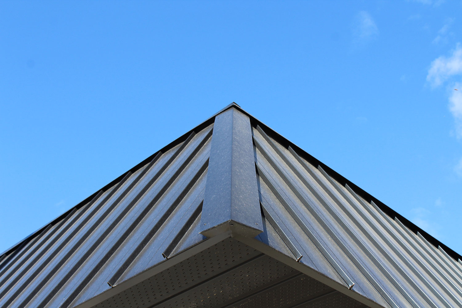 Commercial Roof in Black Nailstrip Panel