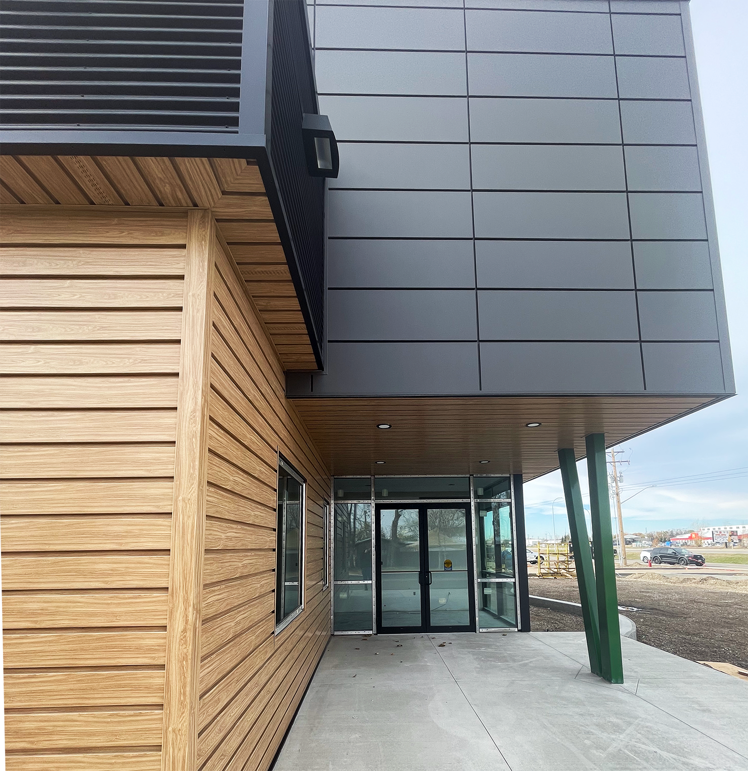 Commercial Building with Expand panels in Textured Graphite