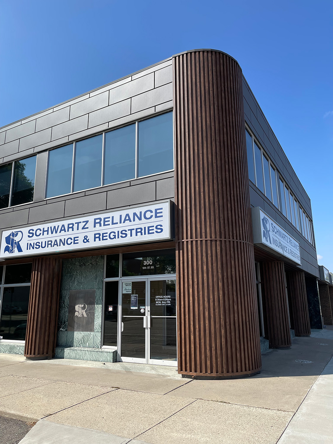 Commercial Building with Expand Modular Panels in Textured Graphite