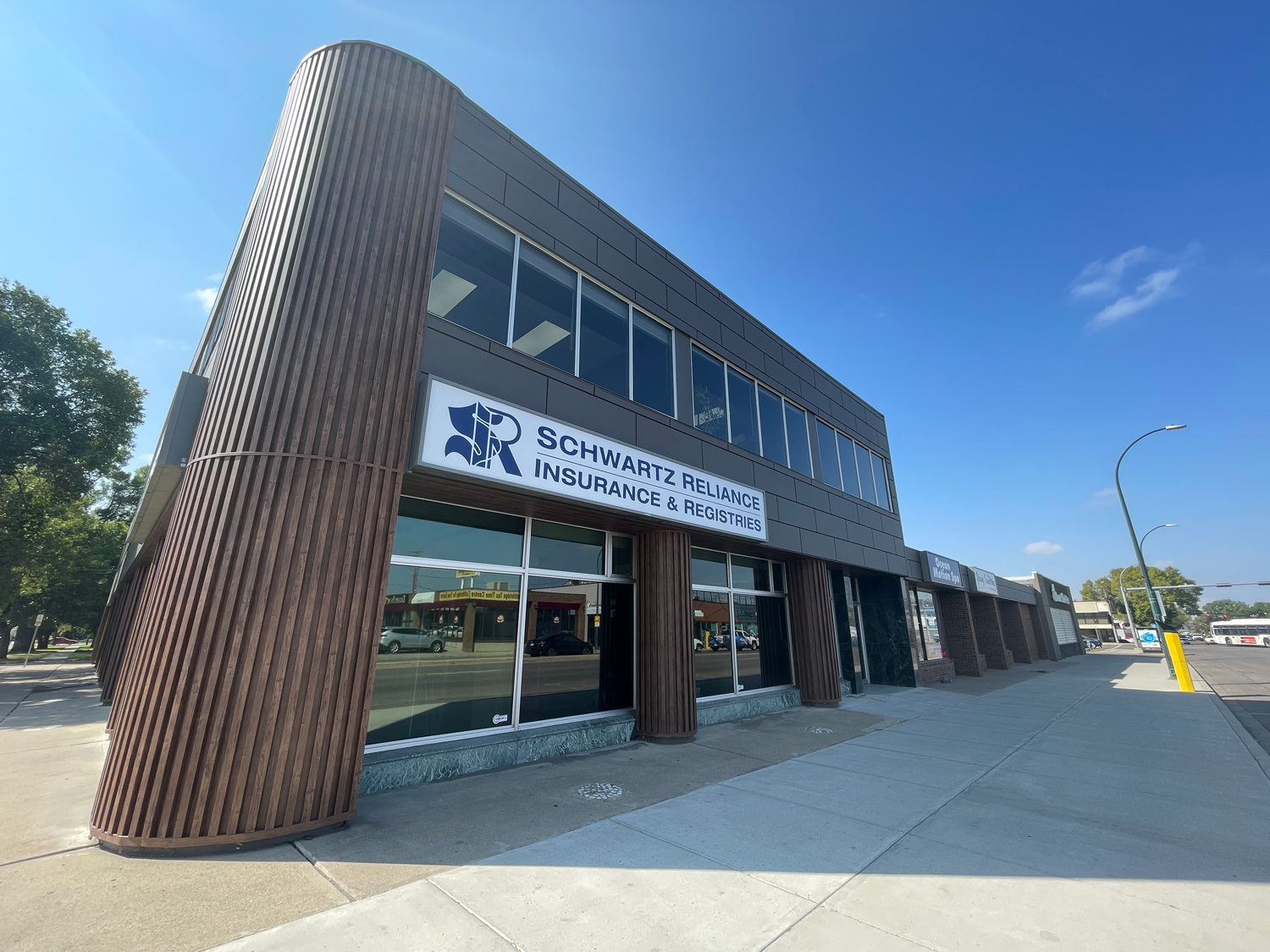 Commercial Building with Expand Modular Panels in Textured Graphite