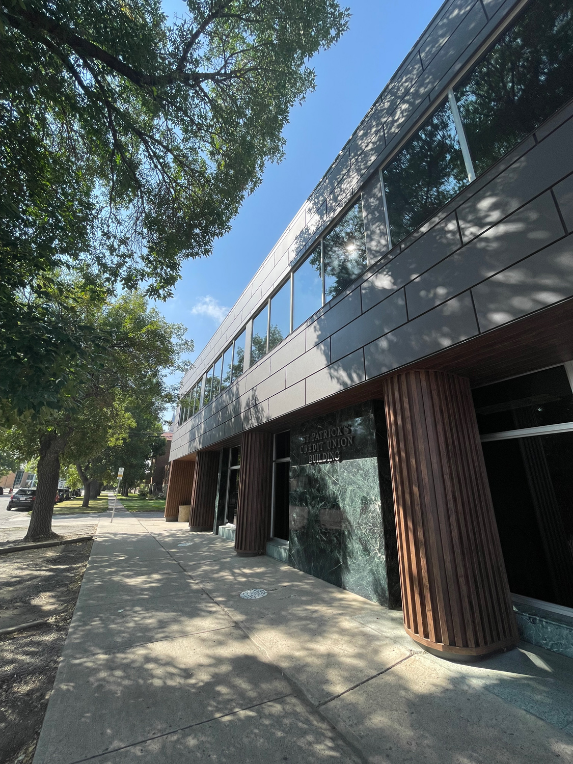 Commercial Building with Expand Modular Panels in Textured Graphite