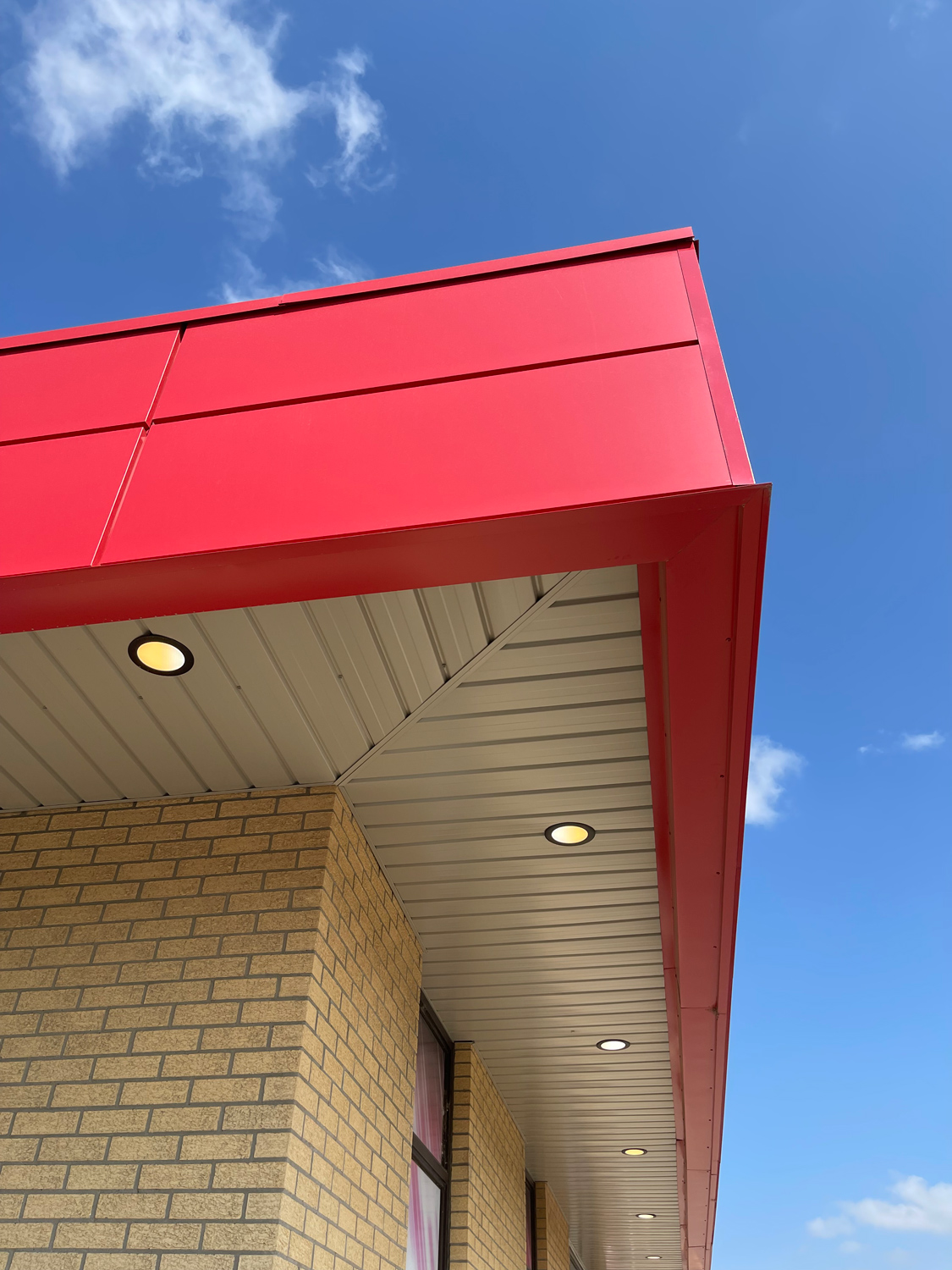 Commercial Building with Expand Modular Panels in Bright Red