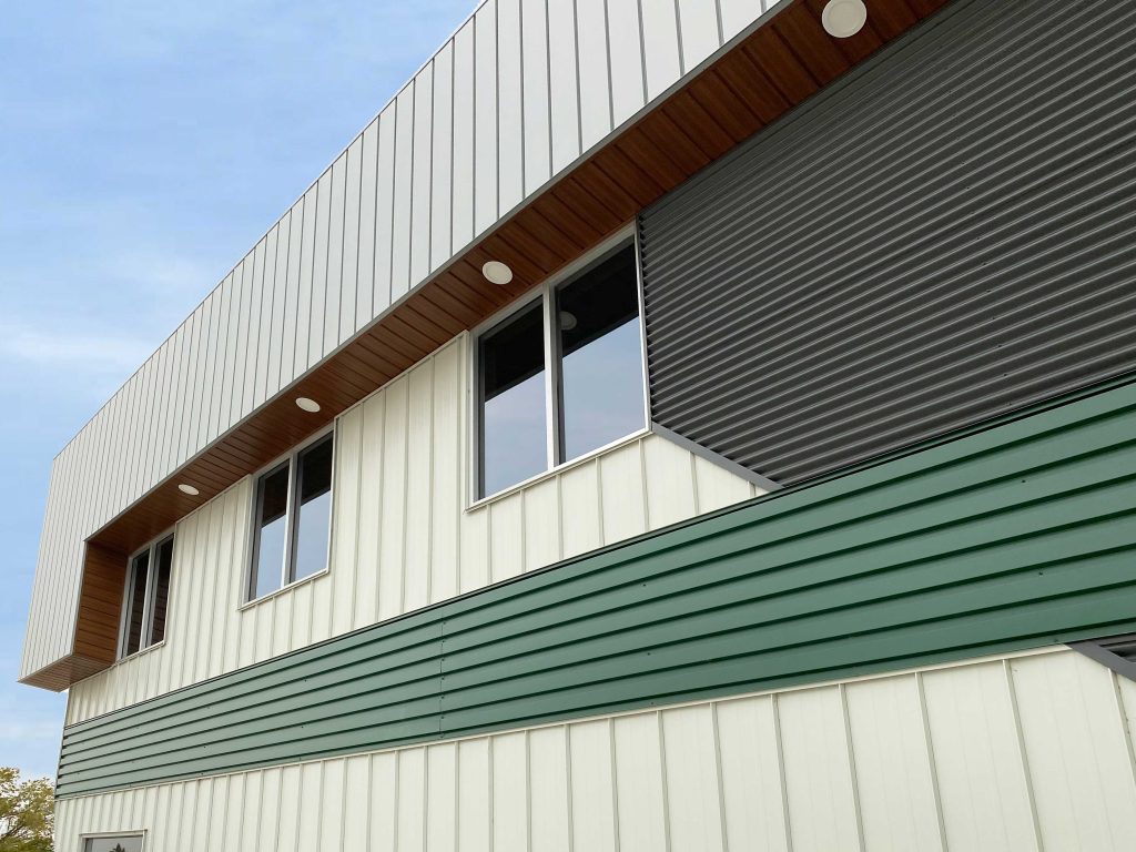 6" Box Rib in Melchers Green, FormaLoc in Iceberg, and Forma Plank in Regent Grey