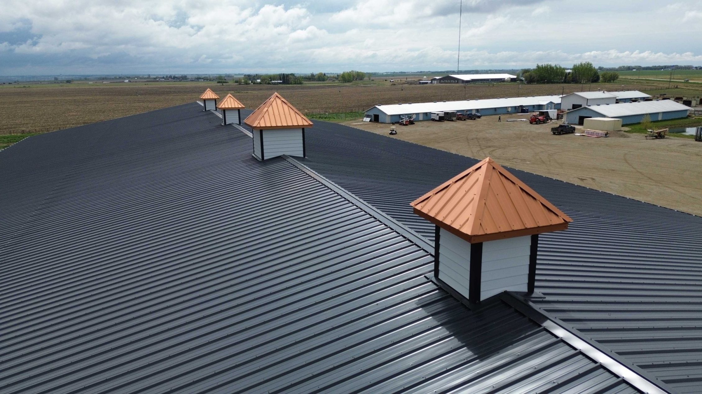 FR in Carbon, FC-36 in Copper Penny, and ShipLap Cupolas in Bright White