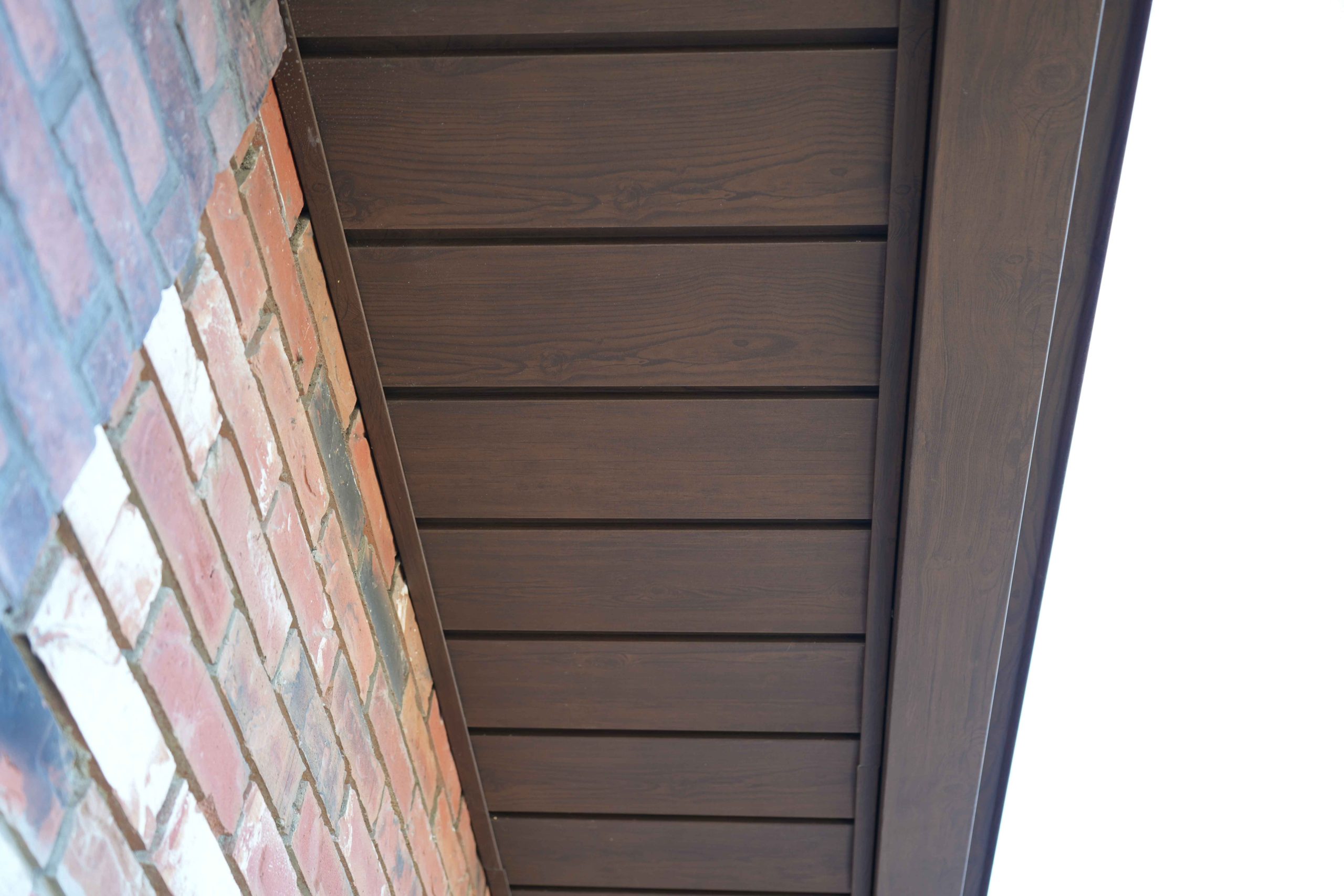 Forma Plank Soffit in Dark Walnut Woodgrain