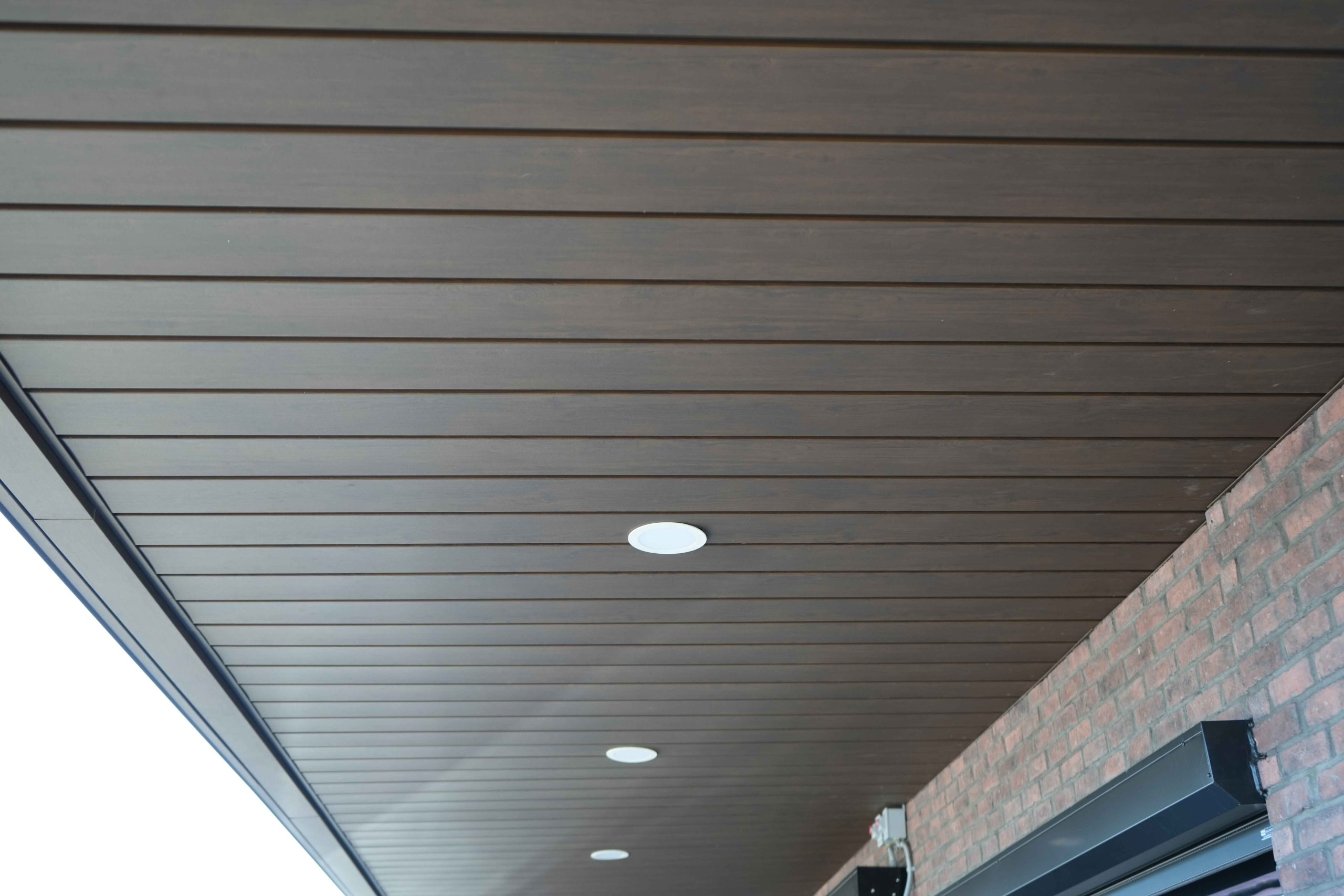 Forma Plank Soffit in Dark Walnut Woodgrain